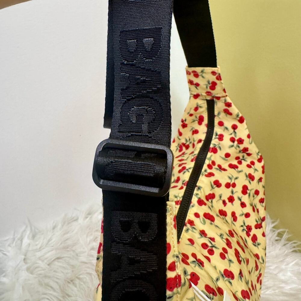 BAGGU Cherry Land Medium Nylon Crescent Bag Urban Outfitters Yellow Red NEW - Picture 5 of 10